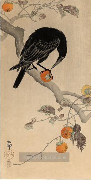 Krähe essen ein Persimmon Ohara Koson Japanisch Ölgemälde